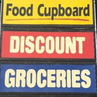 The Food Cupboard sign located in Hasting NE